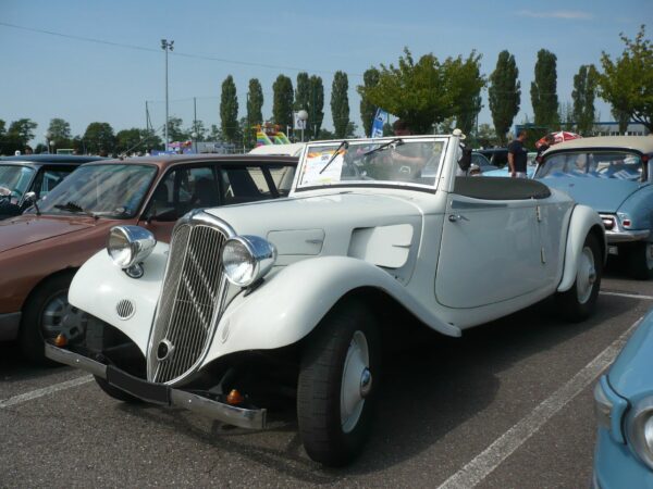 CITROEN TRACTION AVANT 7C - CABRIOLET 1935 - CADRE CHENE 270X230X18MM - 3/4 Avant – Image 2