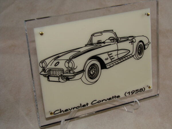 CHEVROLET CORVETTE 1958 - 170X130X11MM - 3/4 Avant