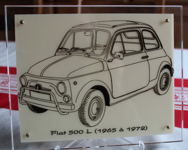 FIAT 500 L - 1965-1972 - CADRE CHENE 230X190X18MM - 3/4 Avant