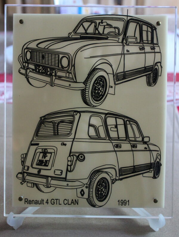 RENAULT 4  GTL CLAN - 1991 - 170X210X11MM - 3/4 Avant-3/4 Arrière