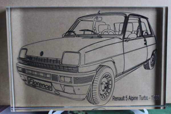 ALPINE RENAULT R5 TURBO - 1983 - BLOC 260X170X25MM - 3/4 Avant