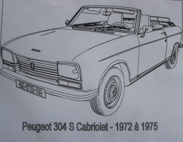 PEUGEOT 304 S CABRIOLET - 1972-1975 - 210X170X11MM 3/4 Avant