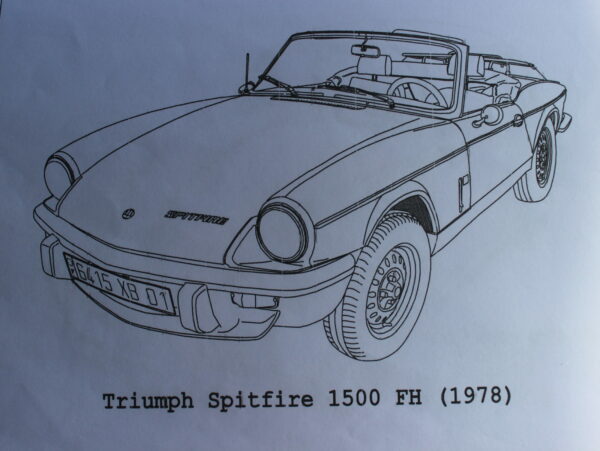 TRIUMPH SPITFIRE 1500 FH CABRIOLET - 1978 - 260X170X11MM - 3/4 Avant