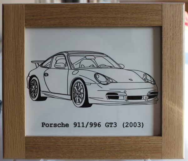 PORSCHE 911/996 GT3 - 2003 - CADRE CHENE 270X230X18MM - 3/4 AVANT