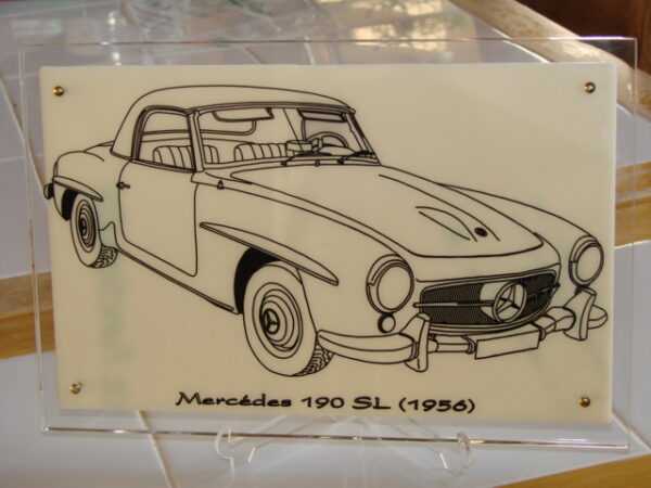 MERCEDES 190 SL - 1956 - 260X170X11MM - 3/4 Avant