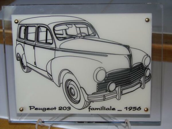 PEUGEOT 203 FAMILIALE - 1956 - 210X170X11MM - 3/4 Avant