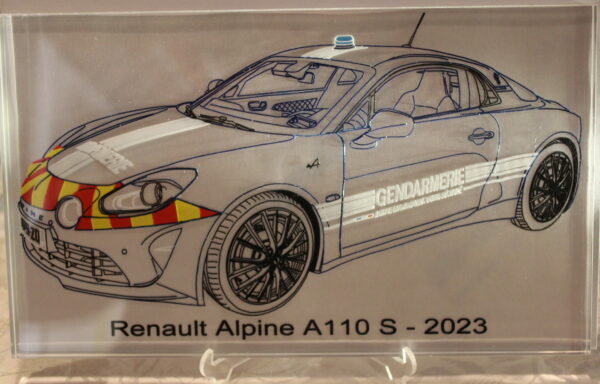 RENAULT ALPINE A110 S - 2023 - GENDARMERIE - 290X170X10MM - 3/4 Av