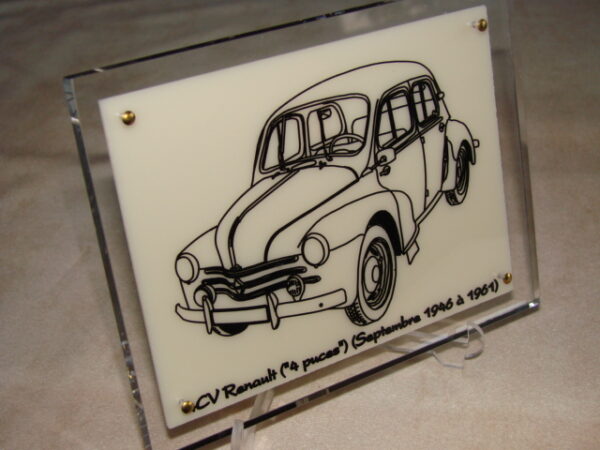 RENAULT 4CV - 4 PUCES - 1946-1961 - 170X130X11MM - 3/4 Avant