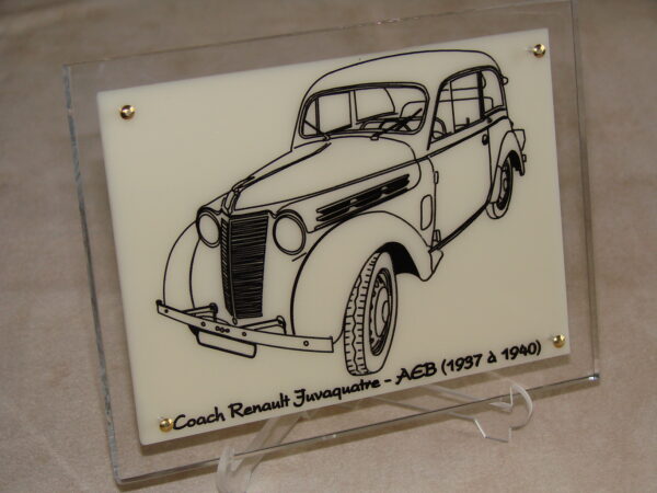 RENAULT COACH JUVAQUATRE - 1937-1940 170X130X11MM - 3/4 Avant