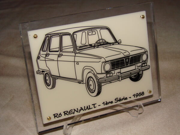 RENAULT R6 - 1ERE SERIE - 1968-1980 - 170X130X11MM - 3/4 Avant