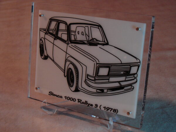 SIMCA 1000 RALLYE 3  - 1978 - 170X130X11MM - 3/4 Avant