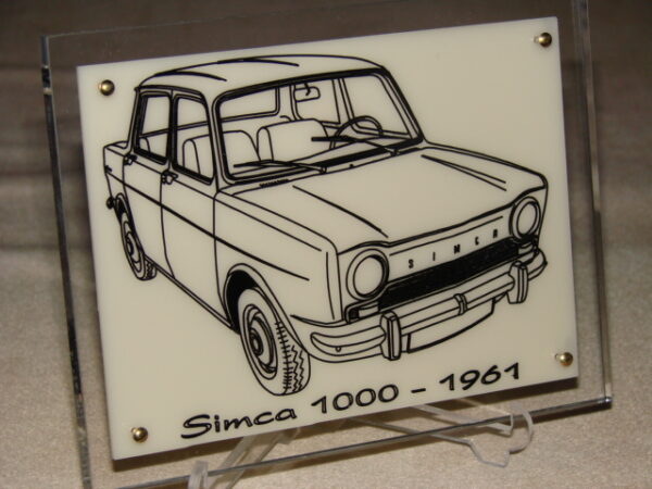 SIMCA 1000 - 1961 - 170X130X11MM - 3/4 Avant