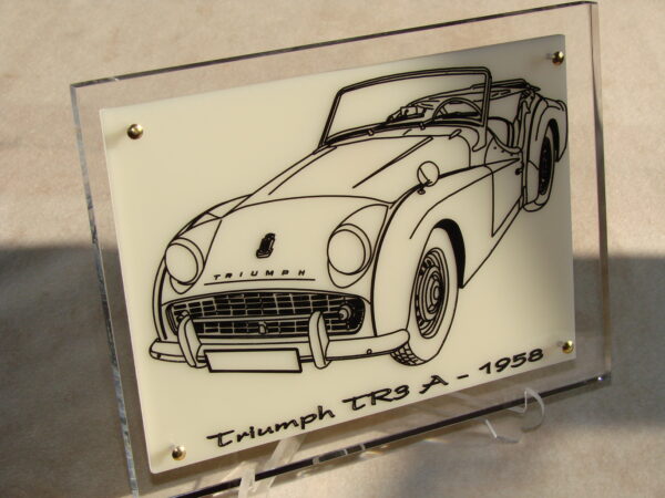 TRIUMPH TR3 A - 1958 - 170X130X11MM - 3/4 Avant