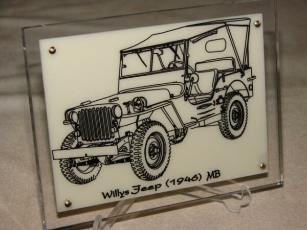 JEEP WILLYS MB - 1946 - 170X130X11MM - 3/4 Avant